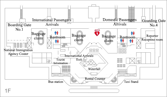 Floor plan of the 1st Floor of Hualien Airport